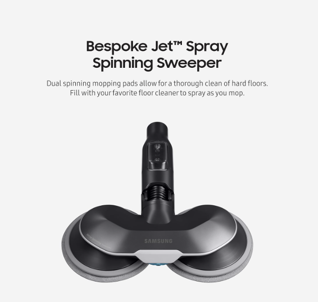 Accesoriu Samsung cu perie cu jet rotativ la comanda pentru curatare cu aspirator, argintiu