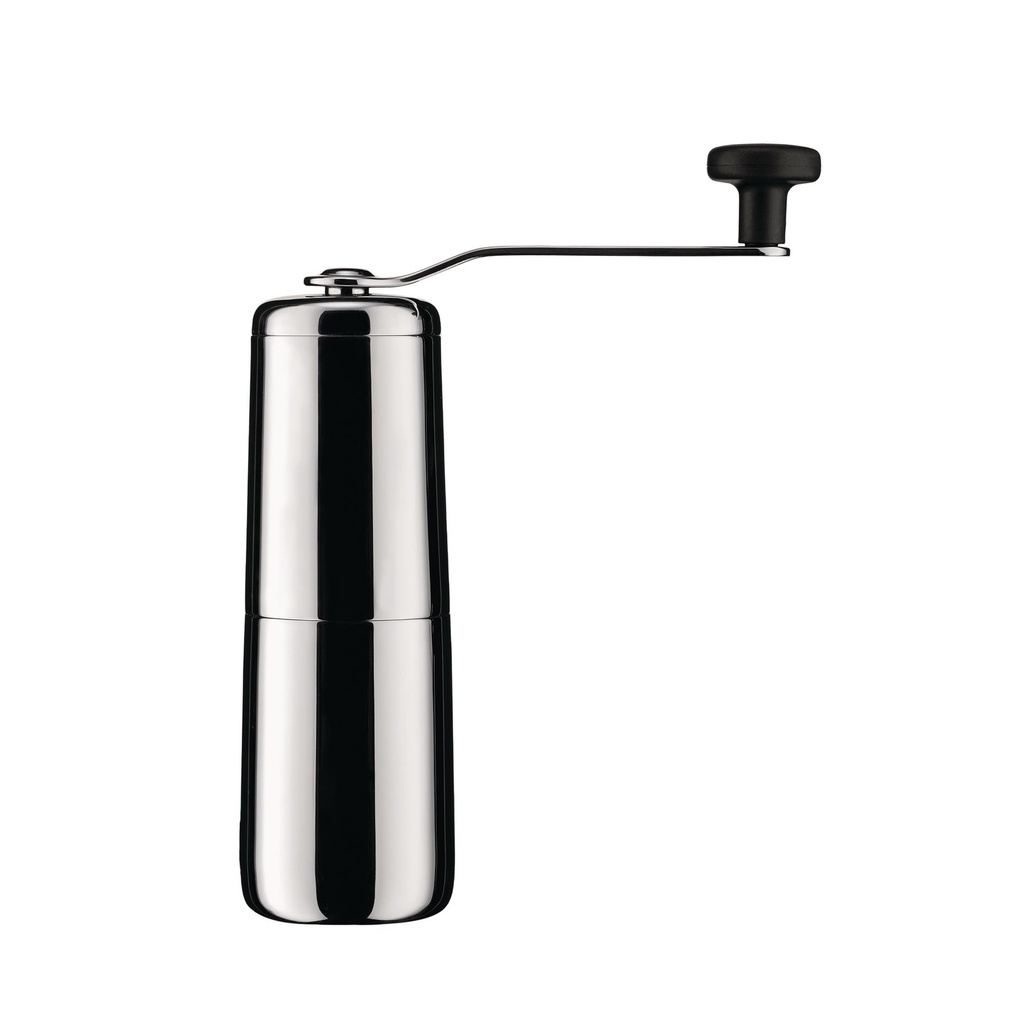 Alessi Slow coffee KT01 - Rasnita de cafea de design, din otel inoxidabil 18/10 cu buton din rasina termoplastica