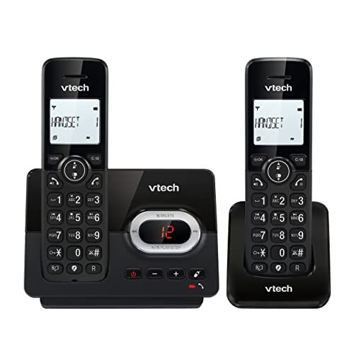 Telefon fara fir VTech CS2051 cu robot telefonic si 2 receptoare, mod ECO+, telefon senior, telefon fix, blocare apeluri, functie hands-free, butoane mari, afisaj pe 1 linie, negru