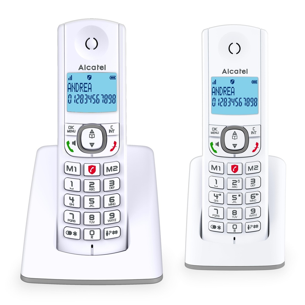 Alcatel F530 Duo - ID apelant telefon DECT Gri/Alb