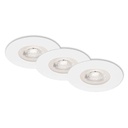 BRILONER Leuchten - Incastrat LED, set de 3, plafoniere de 5 wati fiecare, 460 lumeni fiecare, 3.000 Kelvin, IP44, alb, 90x25mm (DxH)