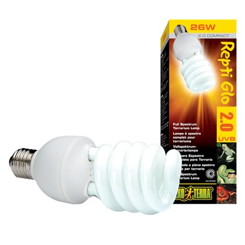 Lumina naturala Exo Terra, lampa cu spectru complet, lampa compacta cu spectru de lumina ideal pentru toate reptilele si amfibienii, 13W, soclu E27