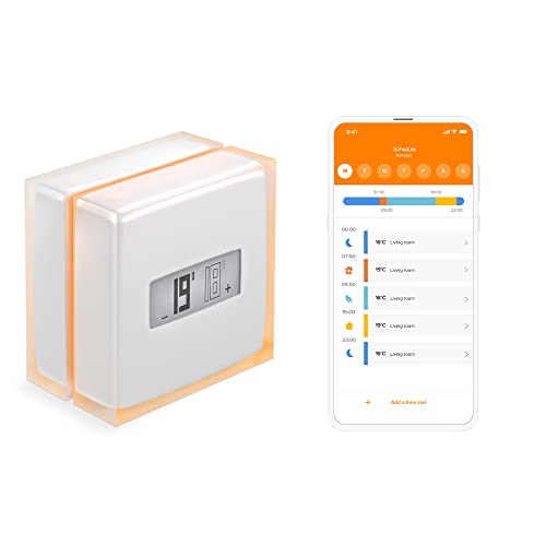 Netatmo Smart Wifi Termostat - Controleaza incalzirea de la distanta prin aplicatie - Pentru cazan individual, NTH01-AMZ