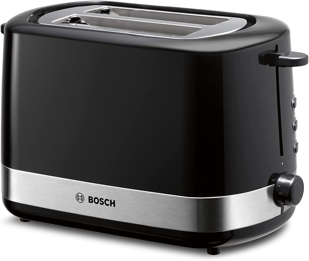 Electrocasnice Bosch, prajitor de paine compact, TAT6A513, cu functie de dezghetare/reincalzire, 800 W, culoare: negru