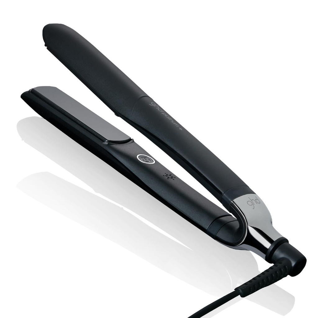 ghd platinum+ black - Placa de indreptat profesionala inteligenta, mai putina rupere a parului, mai multa stralucire si protectie a culorii, tehnologie Ultra Zone, temperatura optima de pieptanare 185oC omogena