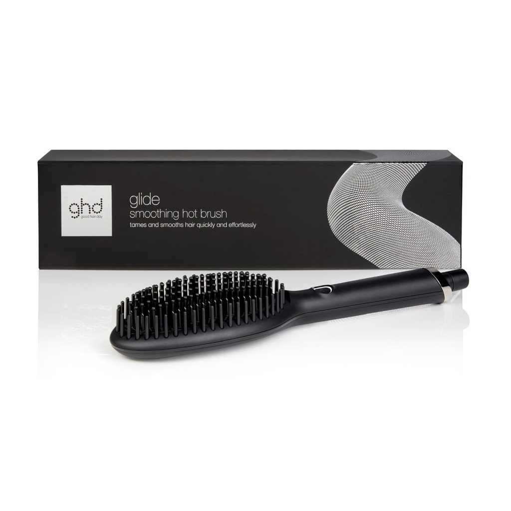 ghd Glide Hot Brush, perie de netezire cu tehnologie de incalzire ceramica si ionizator, negru, 32,89 x 10,21 x 10,31 cm, 30 cm, 560 grame