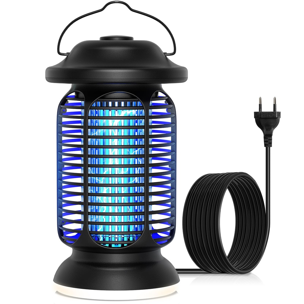 Ucigas electric EUQQZU 4000V, capcana electrica pentru muste 20W cu lumina LED, lampa UV pentru tantari IPX4 impermeabila, anti tantari zboara insecte, capcana pentru tantari pentru exterior, interior