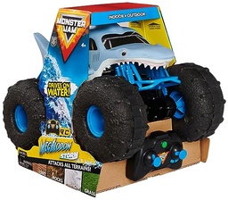 Monster Jam Megalodon Storm, camion RC, vehicul amfibie cu aspect de rechin pentru pamant si apa, scara 1:15 - usor de utilizat, pentru fanii Monster Jam cu varsta de 4 ani si peste