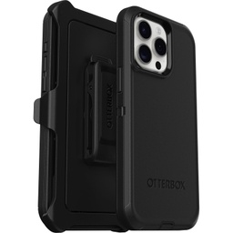 Husa OtterBox Defender pentru iPhone 15 Pro Max, rezistenta la socuri, rezistenta la cadere, husa de protectie ultra durabila, testata de calitate militara 5x, neagra