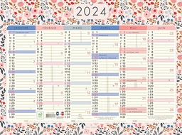 Exacompta - 34353E - Calendar Mini Labo cu decor fata-verso - 29,5 x 22 cm - Semestrial ianuarie - decembrie 2024