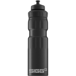 Sticla de baut SIGG WMB Sports Black Touch Sport (0,75 L), biberon de baut fara poluare si etansa, biberon de bautura usoara din aluminiu