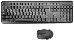 Set tastatura si mouse wireless Trust Ymo, aspect italian QWERTY, pentru PC/laptop/notebook, Mac/Windows, taste silentioase, fara fir, 13 taste functionale, receptor USB unic, ergonomic, negru