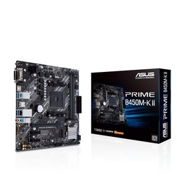 Asus Prime B450M-K II Soclu pentru placa de baza AM4 (mATX, AMD Ryzen, difuzor DDR4, M,2, SATA 6Gbit/s, USB 3.1 Gen 2 Type-A)