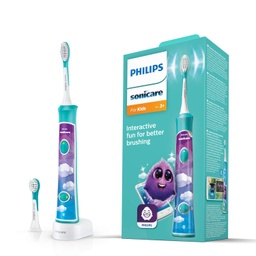 Periuta de dinti electrica Philips Sonicare for Kids - periuta de dinti sonica cu temporizator, suport pentru aplicatii si Bluetooth (model HX6322/04)