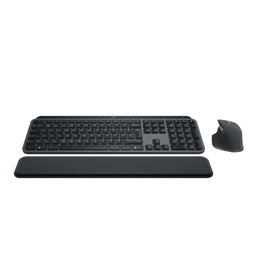 Logitech MX Keys S Combo - Tastatura si mouse fara fir cu sprijin pentru maini, iluminare personalizabila, derulare rapida, Bluetooth, USB C, Windows/Linux/Chrome/Mac, gri