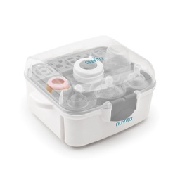 Nuvita 1085 Sterilizator cu abur pentru microunde - Pentru biberoane, suzete si accesorii - Sterilizeaza pana la 3 sticle in 2 minute - Compact si portabil - Fara BPA sau ftalati - Marca UE