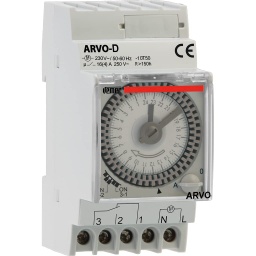 VEMER VP882500 ARVO-D Temporizator electromecanic cu programare zilnica, montare pe sina DIN, gri
