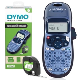 Dispozitiv portabil pentru masina de etichetat DYMO LetraTag LT-100H | Masina de etichetat portabila cu tastatura ABC | albastru | Ideal pentru birou sau acasa