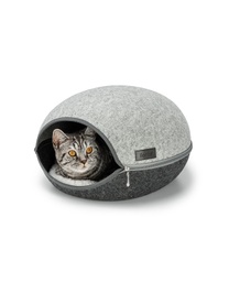 lionto Felt Cat House Pat confortabil pentru pisici cu fermoar Cos pentru pisici cu perna moale Cozy Cave, 46x38x24 cm