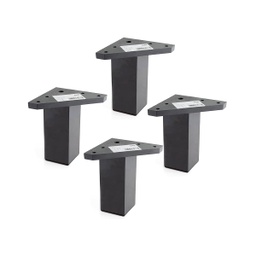 Set 4 picioare de mobila cu placa de montare - ridicator de mobila - plastic ABS - inaltime: 10 cm - culoare: negru - suruburi nu sunt incluse - REI